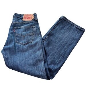 Levi's Jeans Mens 33x30 Blue 501 Original Fit Straight Leg Dark Wash Denim